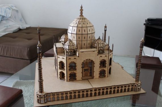 imagem do arquivo vetor para download Taj Mahal em Madeira para Corte a Laser