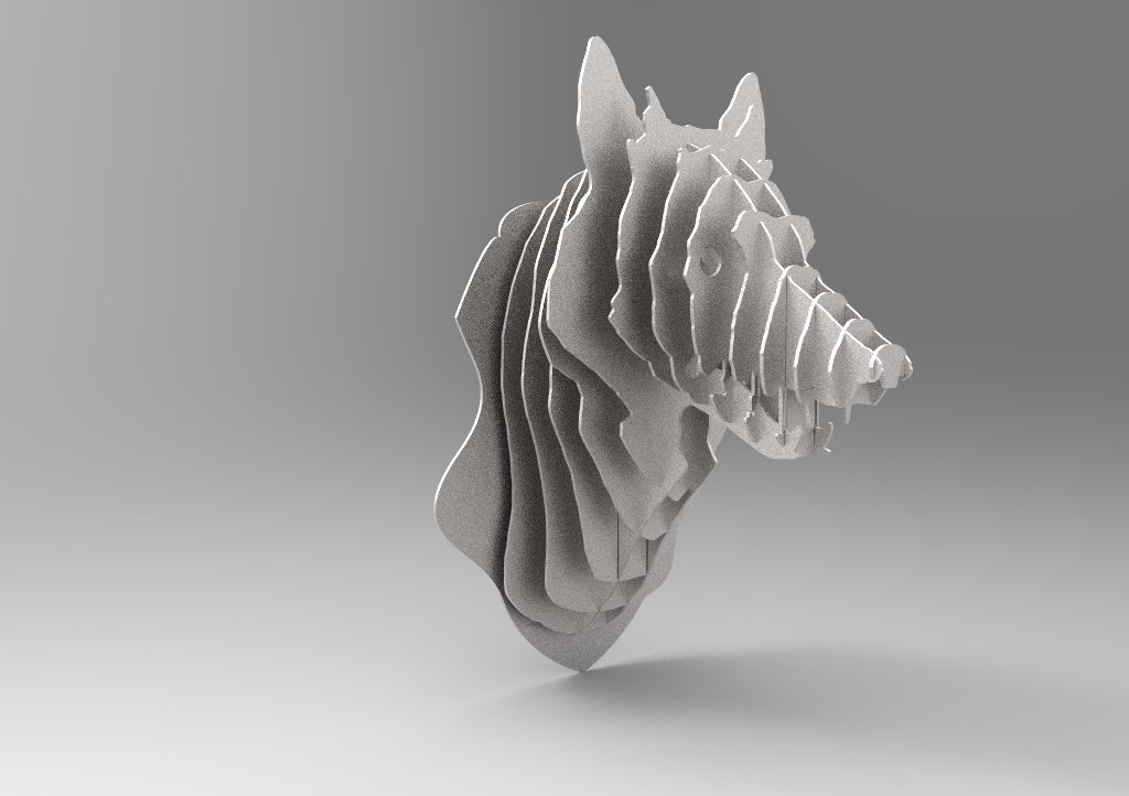 imagem do arquivo vetor para download Troféu de Lobo com Cabeça de Animal 3D 