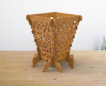imagem do arquivo vetor para download Vaso de Flores Decorado para Corte a Laser