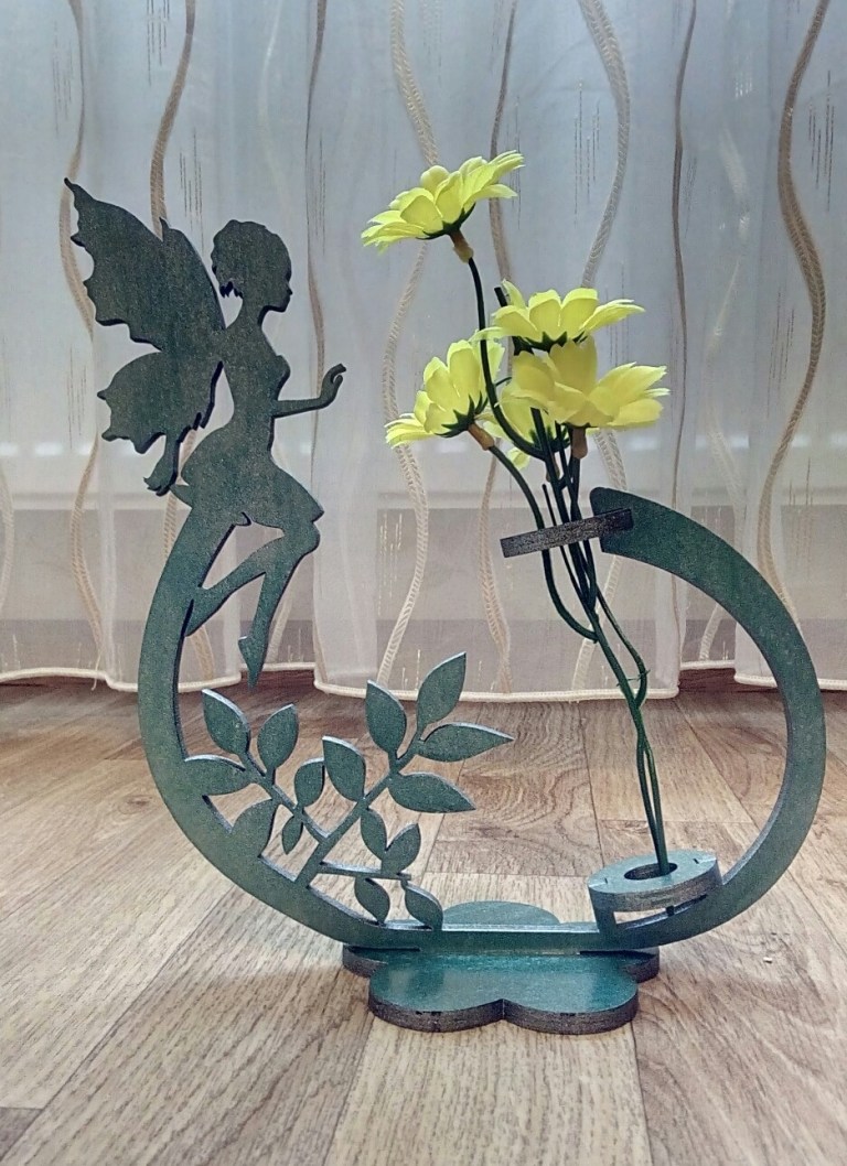 imagem do arquivo vetor para download Vaso para Flores Decorativas em Corte a Laser