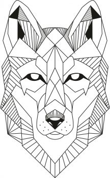 imagem do arquivo vetor para download Vetor de Lobo Lineart