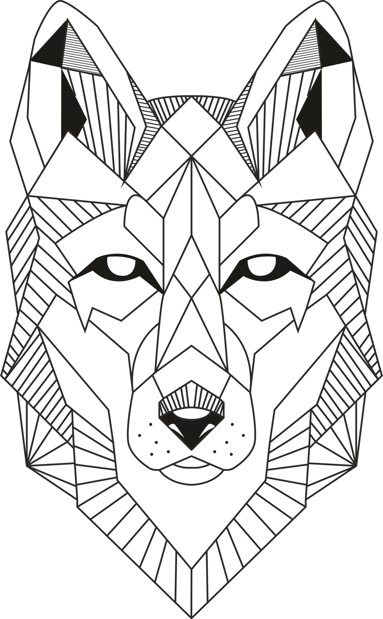 imagem do arquivo vetor para download Vetor de Lobo Lineart