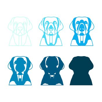 imagem do arquivo vetor para download Vetor de cães da raça Labrador Retriever  
