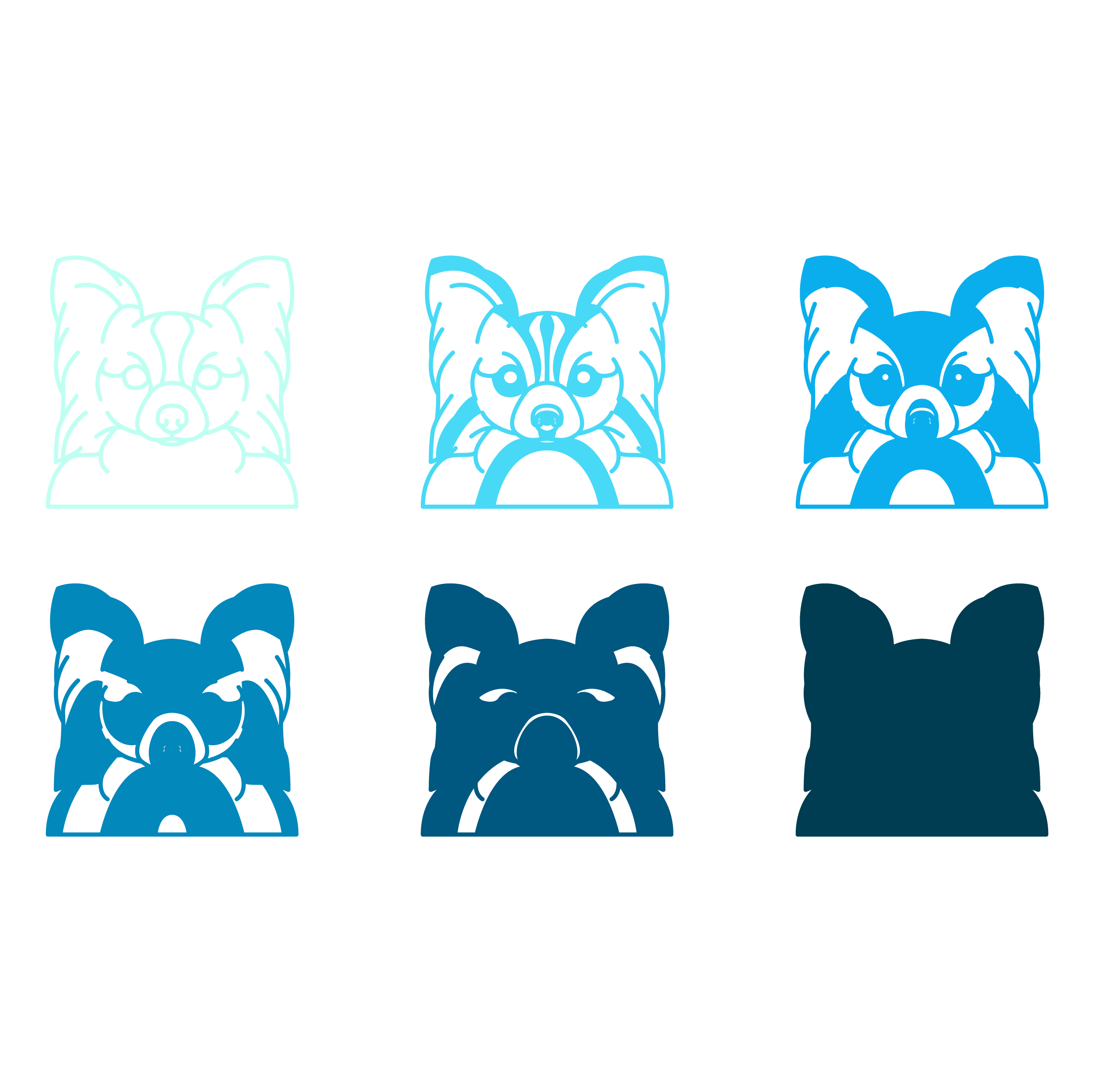 imagem do arquivo vetor para download Vetor de cães da raça Papillon
