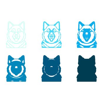 imagem do arquivo vetor para download Vetor de cães da raça Pomsky