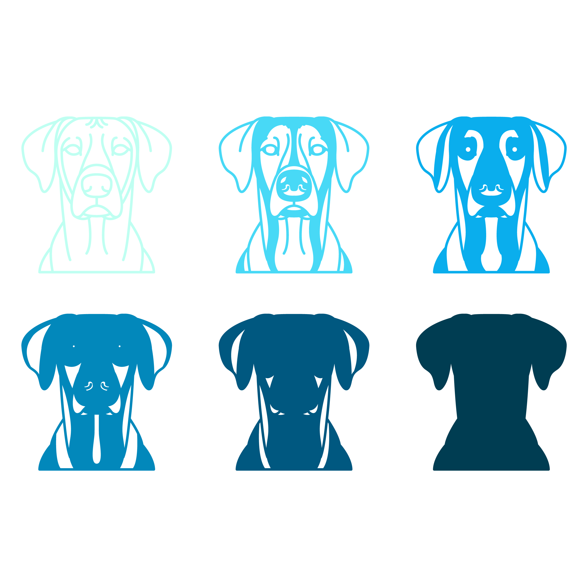 imagem do arquivo vetor para download Vetor de cães da raça Rhodesian Ridgeback  
