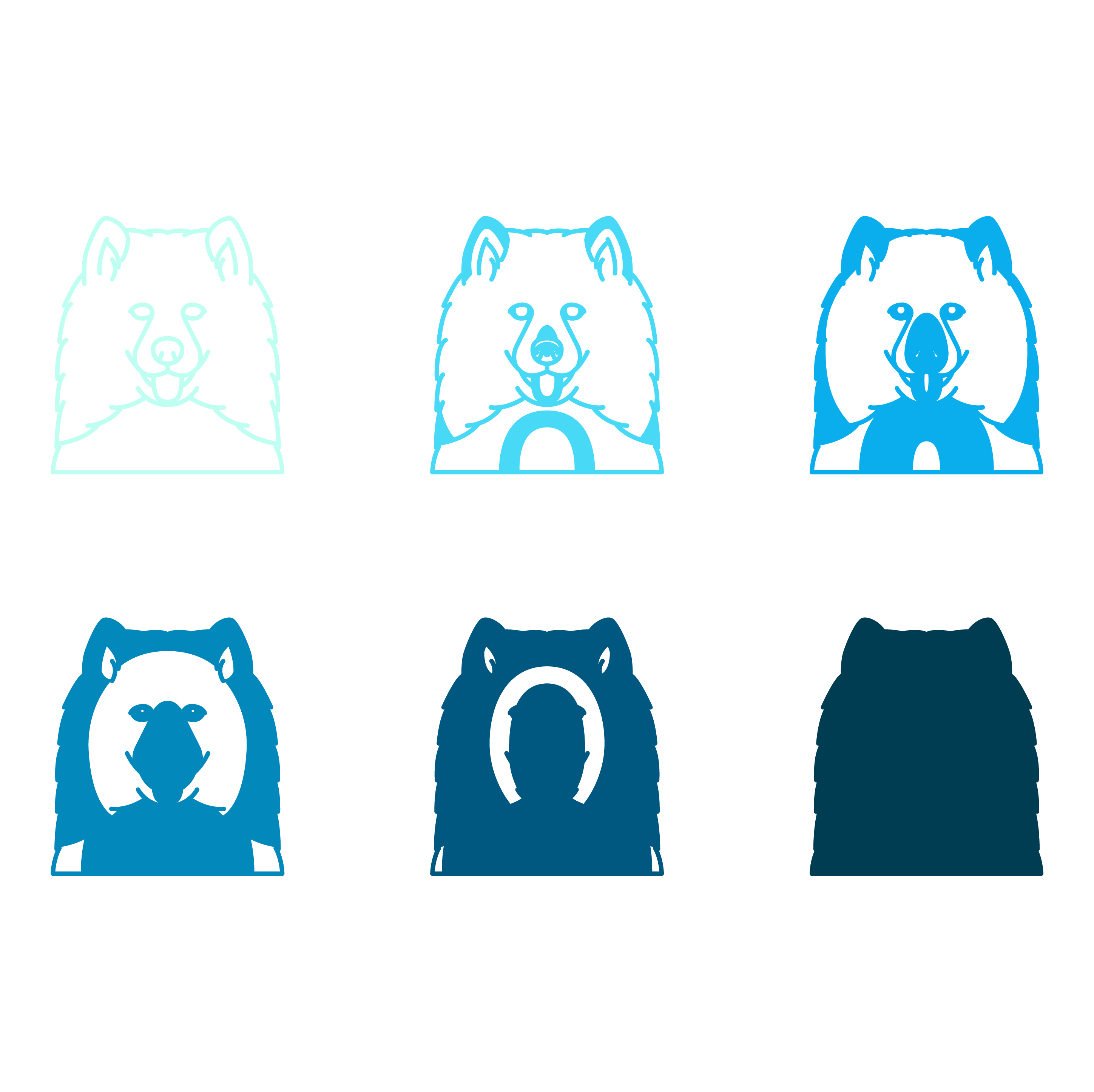 imagem do arquivo vetor para download Vetor de cães da raça Samoyed
