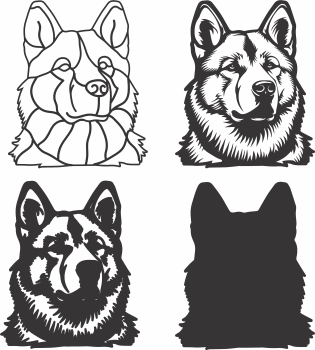 imagem do arquivo vetor para download Vetor de cão American Akita 