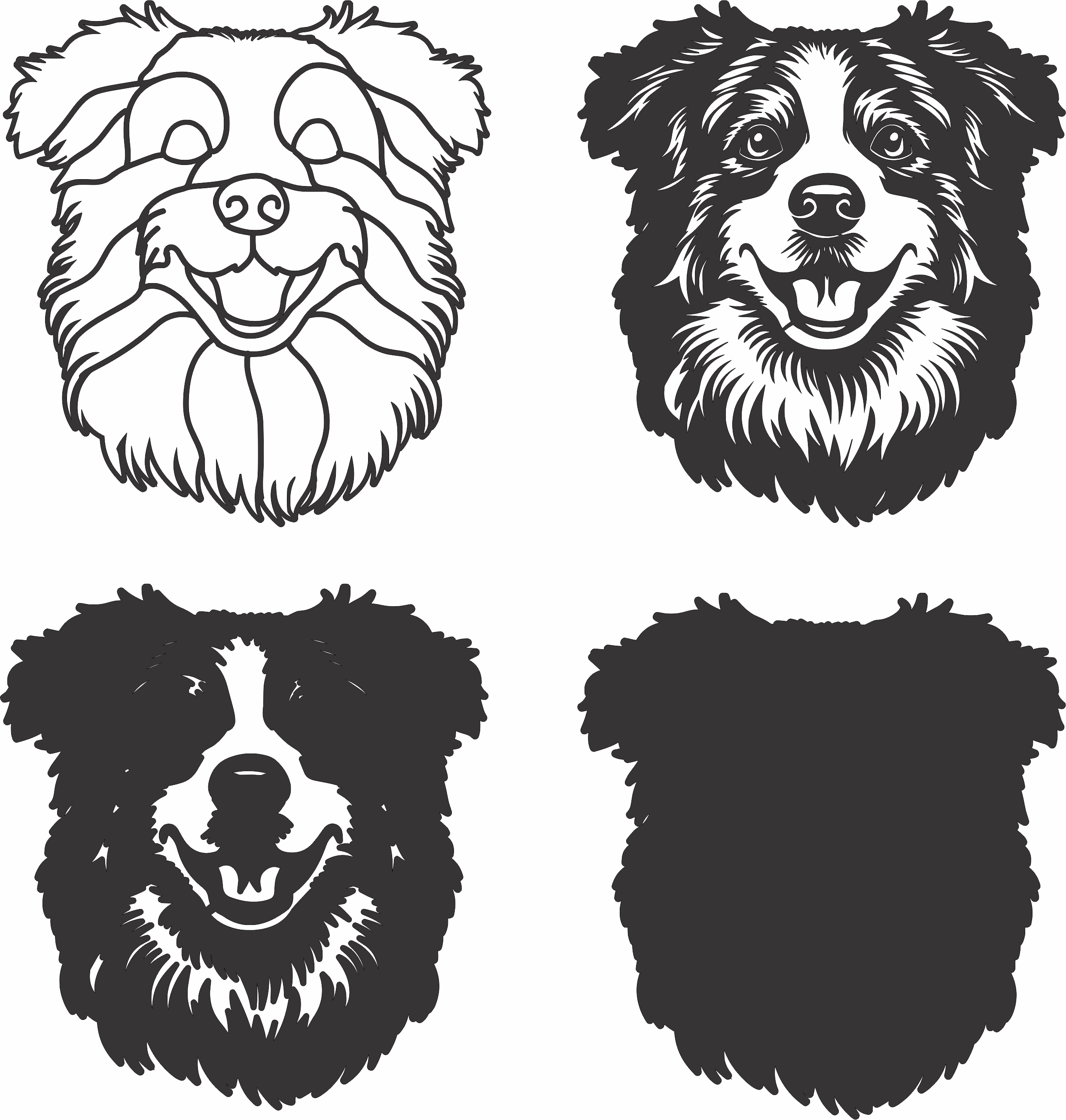 imagem do arquivo vetor para download Vetor de cão Australian Shepherd