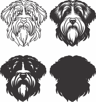 imagem do arquivo vetor para download Vetor de cão Bearded Collie 2