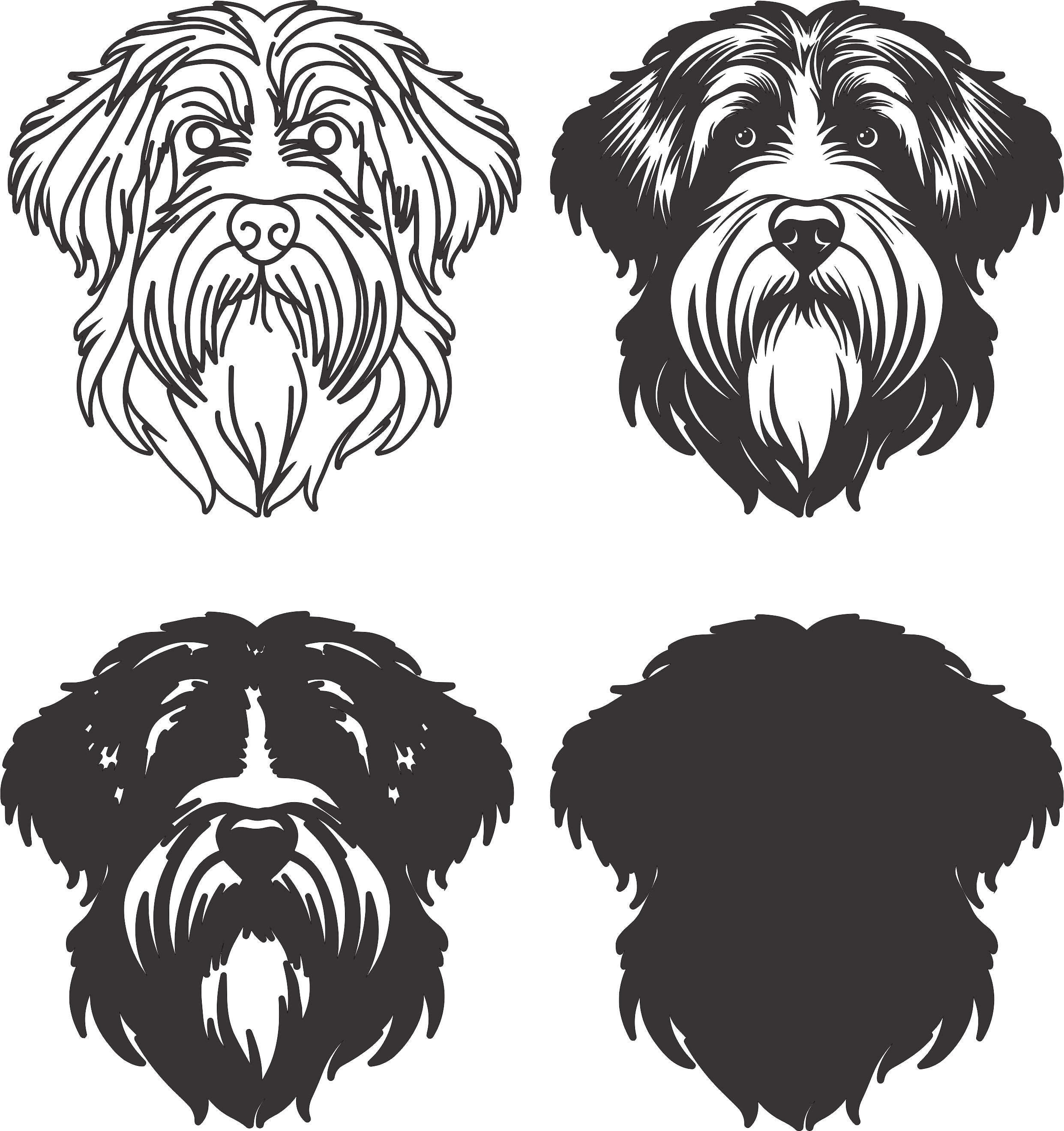 imagem do arquivo vetor para download Vetor de cão Bearded Collie 2