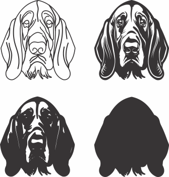 imagem do arquivo vetor para download Vetor de cão Bloodhound dog head