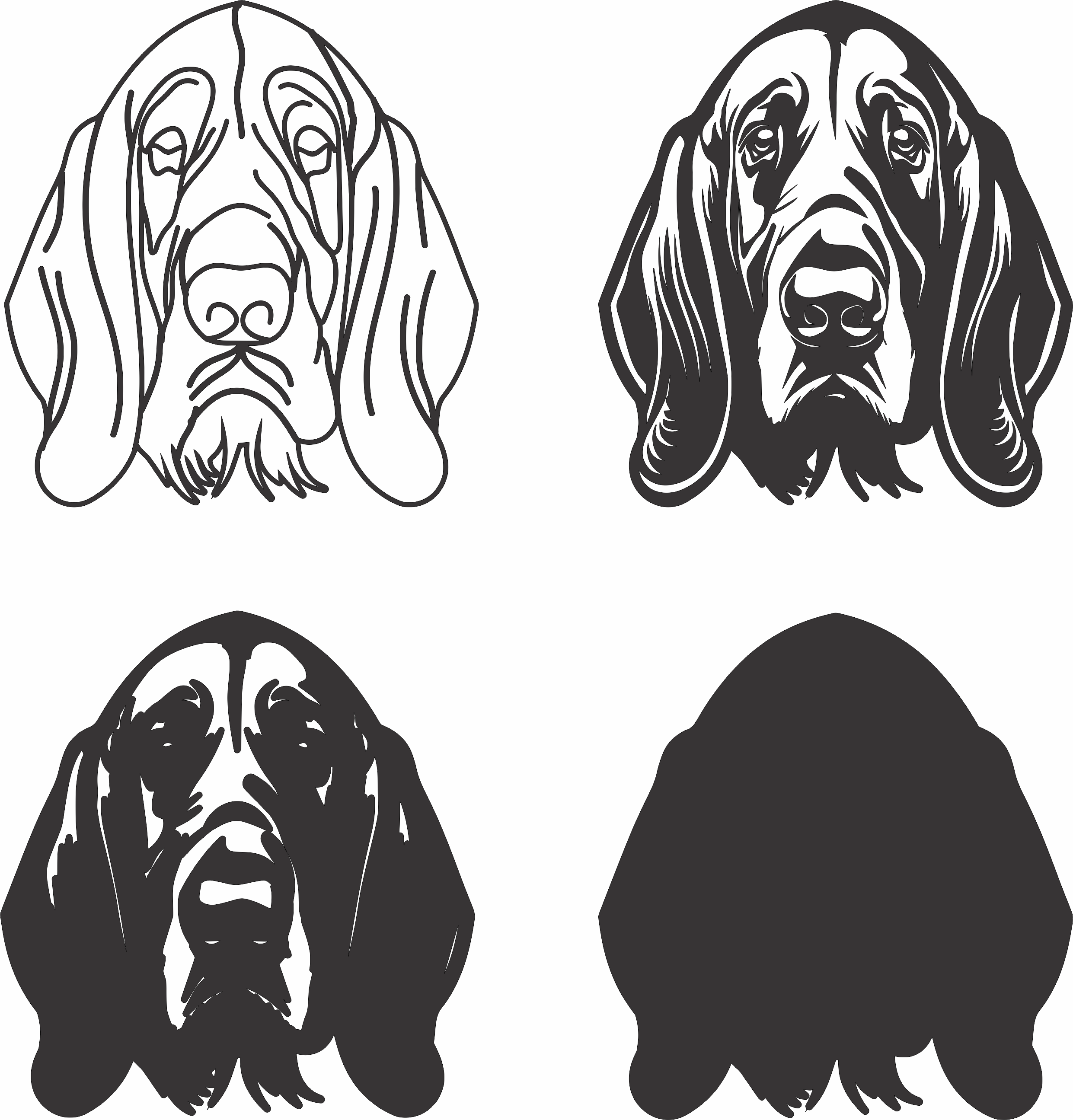 imagem do arquivo vetor para download Vetor de cão Bloodhound dog head