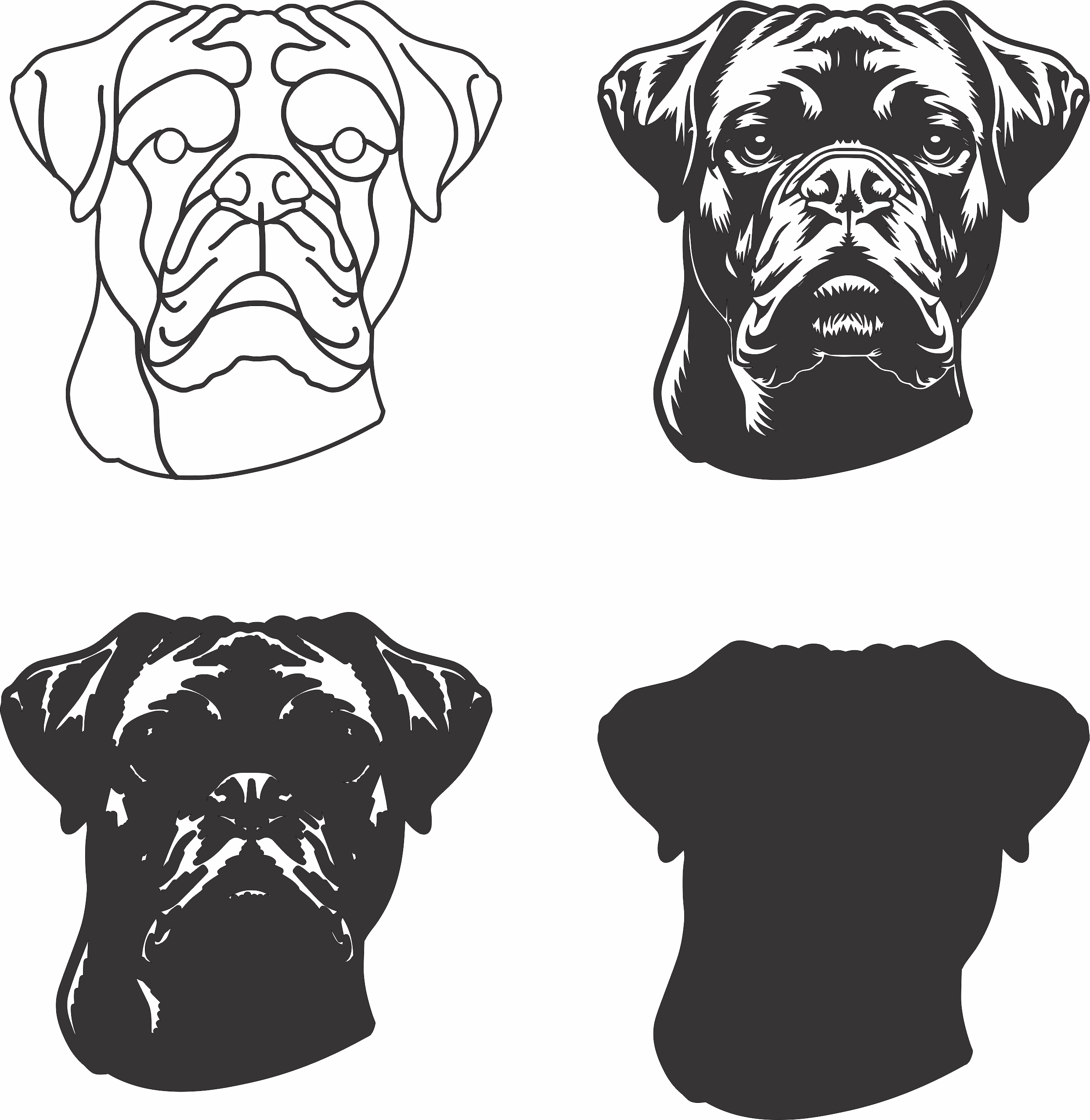 imagem do arquivo vetor para download Vetor de cão Boxer