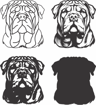imagem do arquivo vetor para download Vetor de cão Chinese Shar Pei