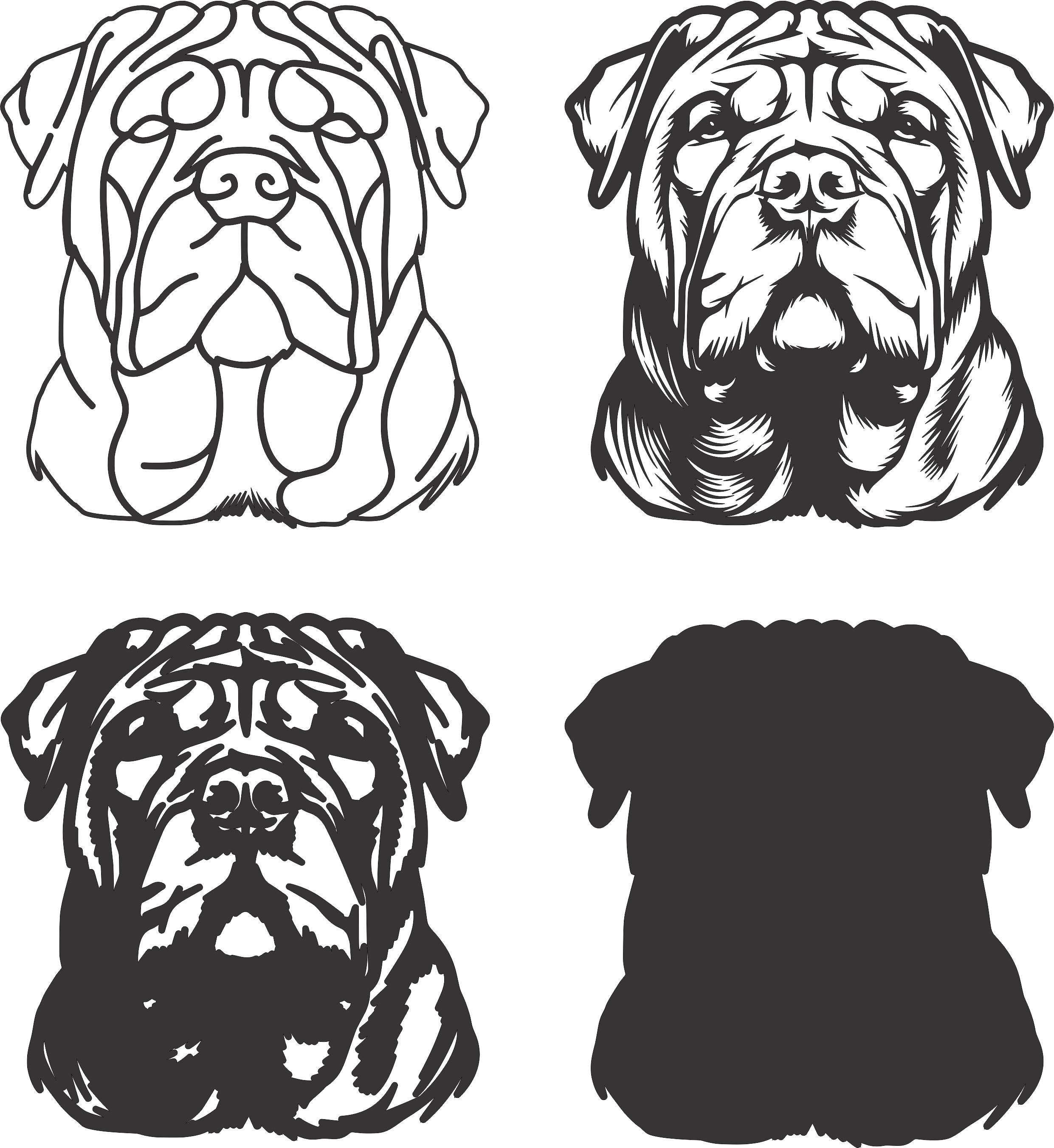 imagem do arquivo vetor para download Vetor de cão Chinese Shar Pei