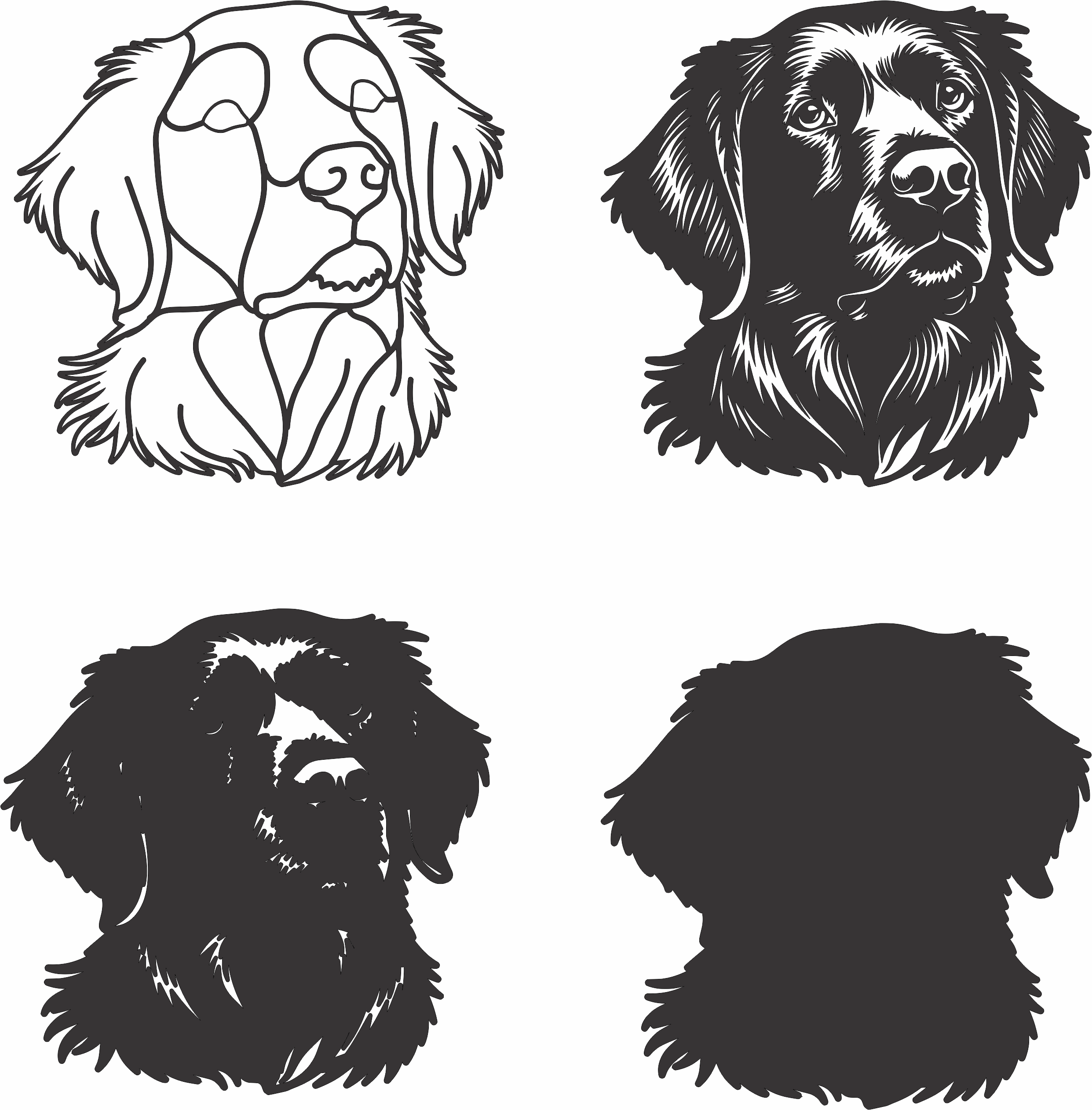 imagem do arquivo vetor para download Vetor de cão Coated Retrieve