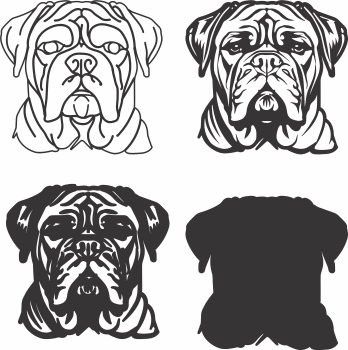 imagem do arquivo vetor para download Vetor de cão Dogue de Bordeaux