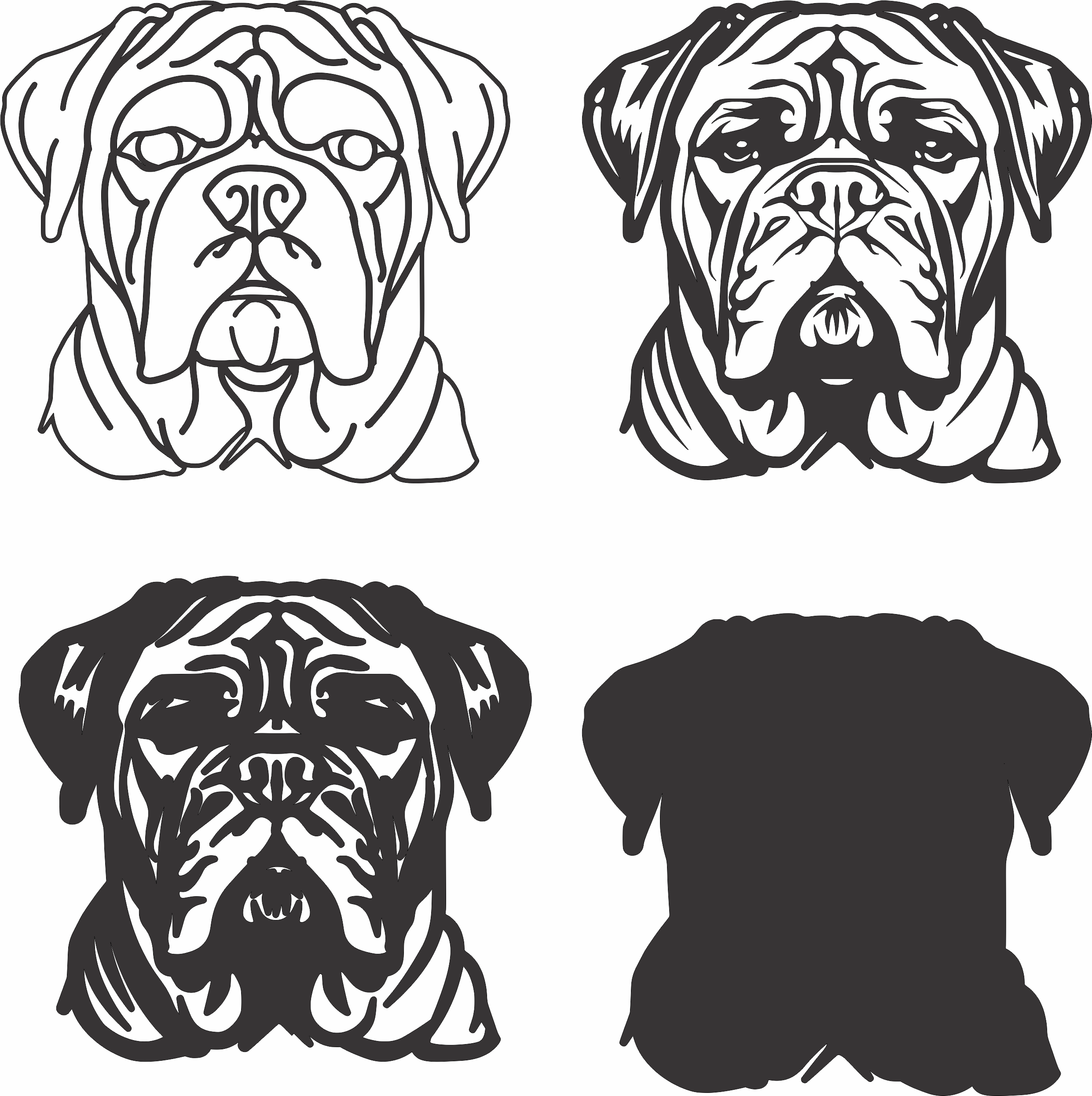 imagem do arquivo vetor para download Vetor de cão Dogue de Bordeaux