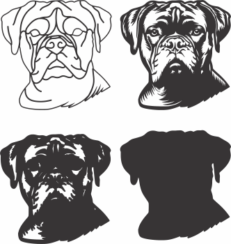 imagem do arquivo vetor para download Vetor de cão Dogue de Bordeaux 2