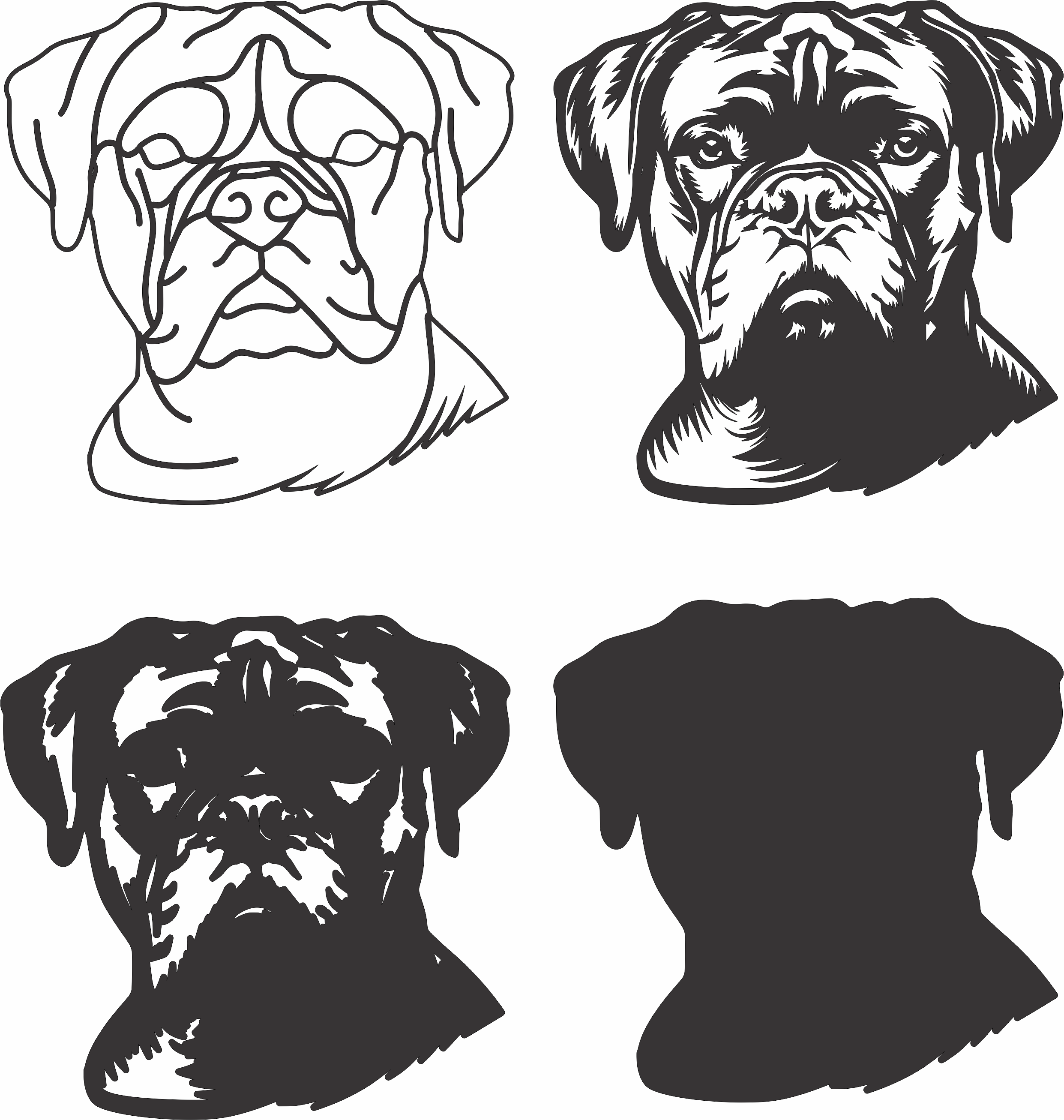 imagem do arquivo vetor para download Vetor de cão Dogue de Bordeaux  2