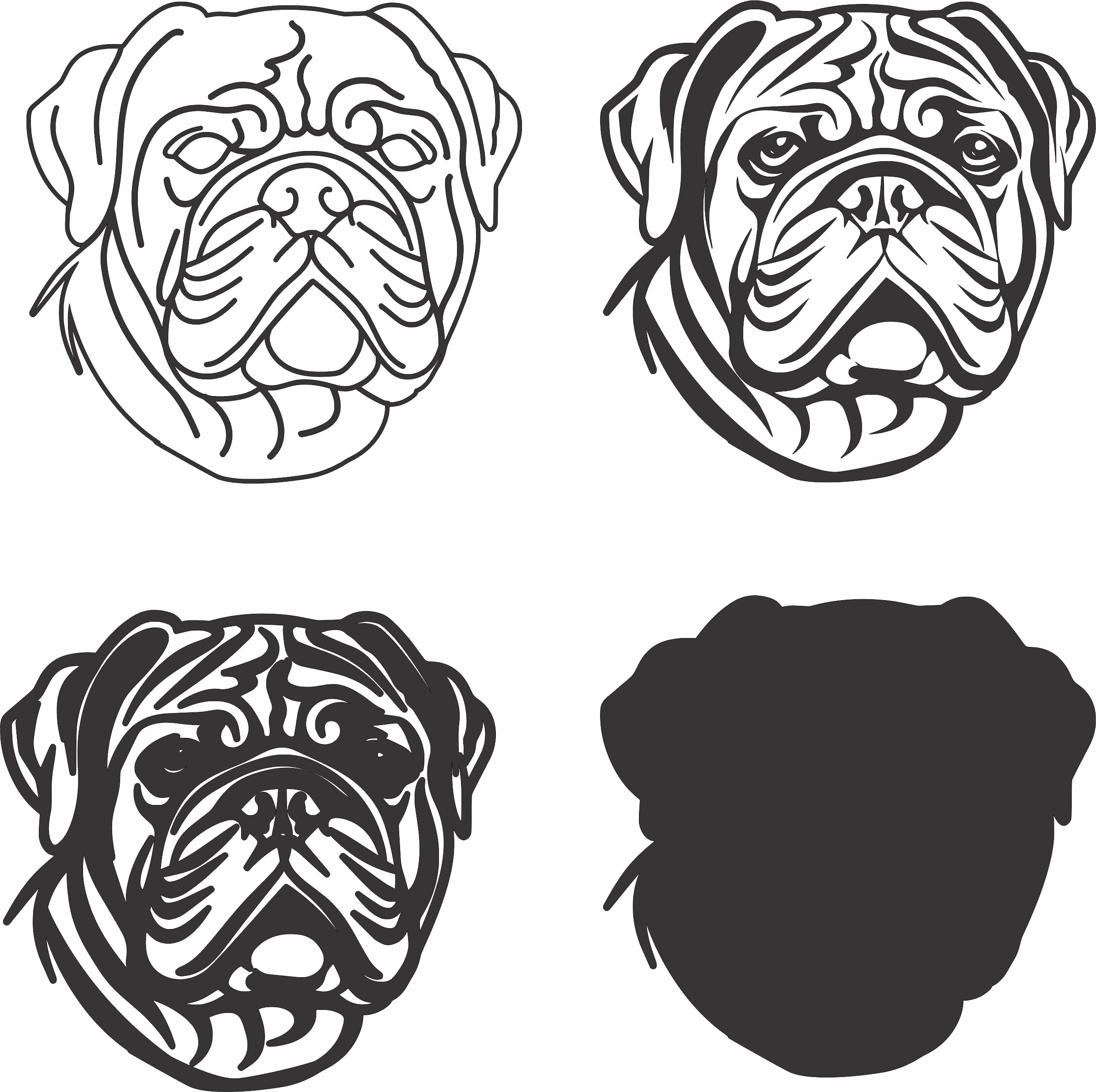imagem do arquivo vetor para download Vetor de cão English Bulldog