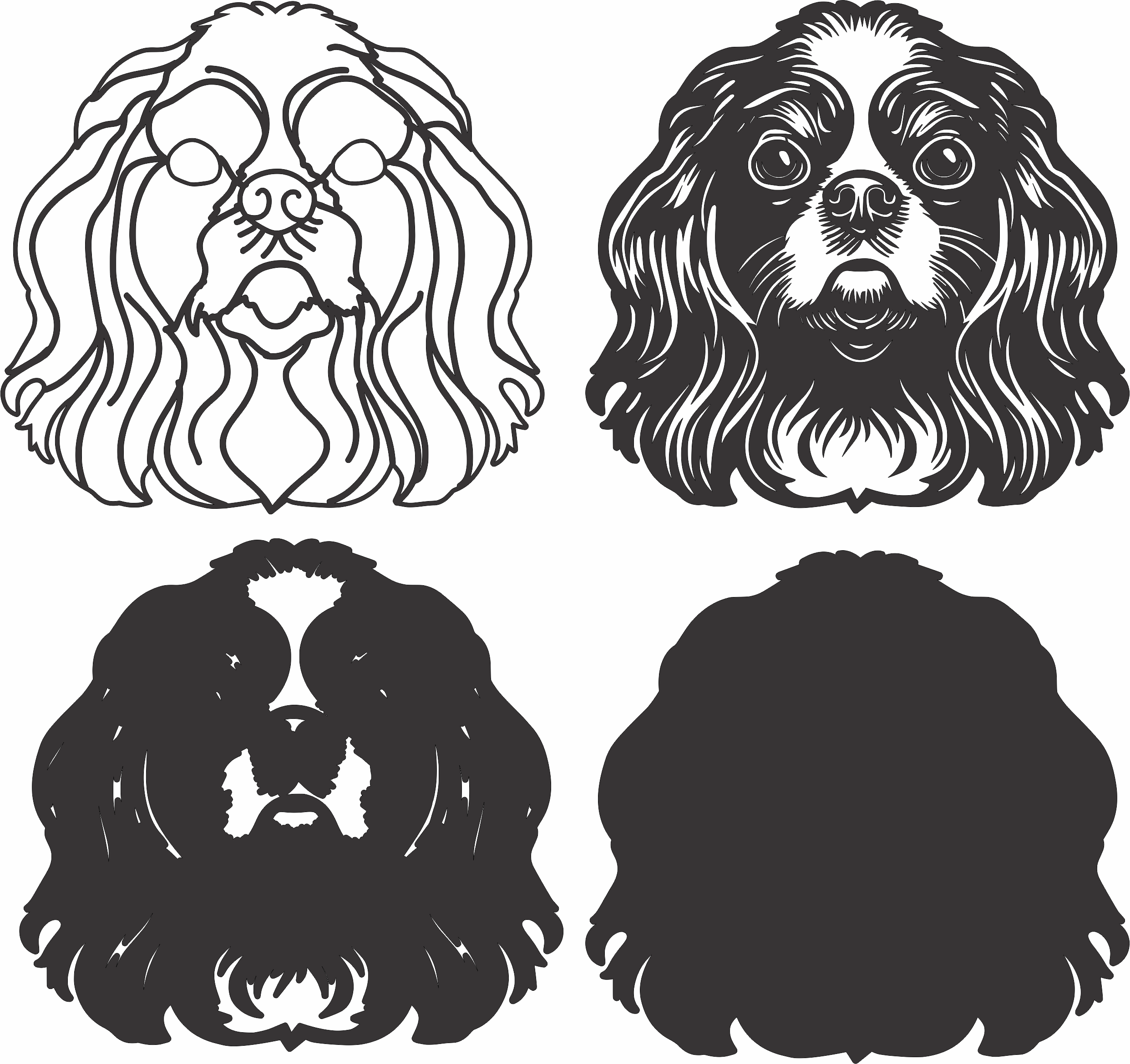 imagem do arquivo vetor para download Vetor de cão English Toy Spanie2