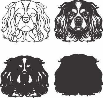imagem do arquivo vetor para download Vetor de cão English Toy Spaniel