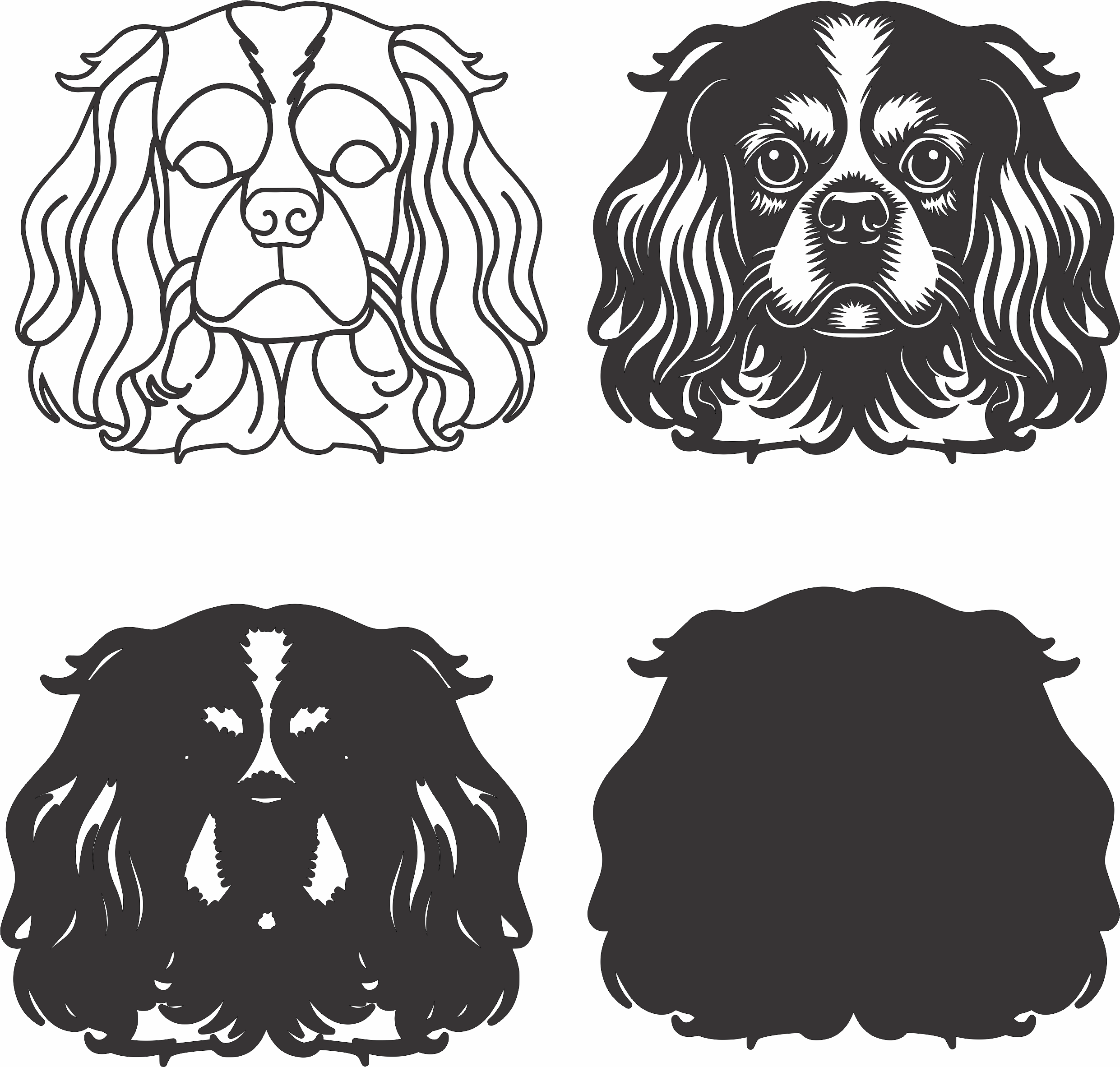 imagem do arquivo vetor para download Vetor de cão English Toy Spaniel