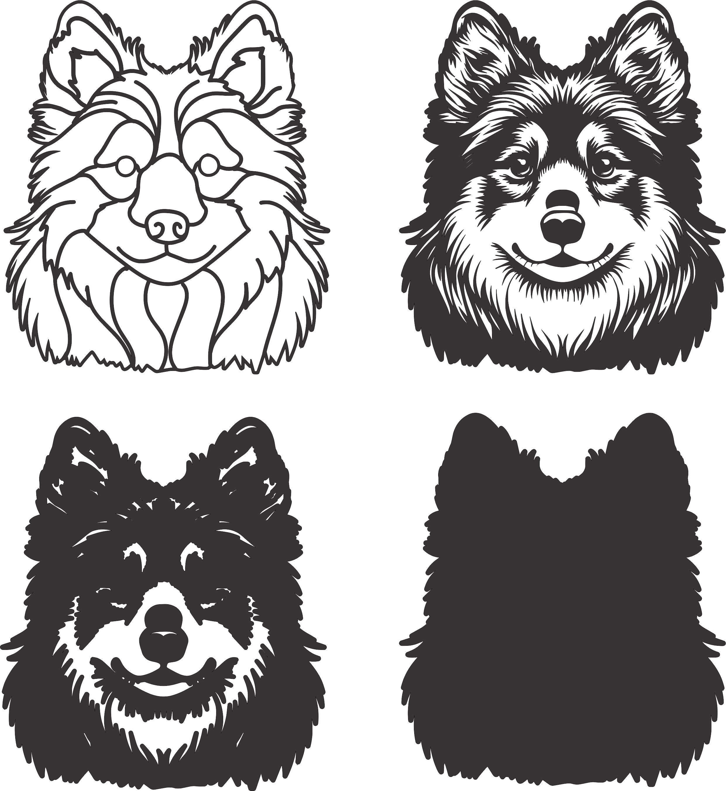 imagem do arquivo vetor para download Vetor de cão Finnish Lapphund