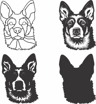 imagem do arquivo vetor para download Vetor de cão Heeler dog head
