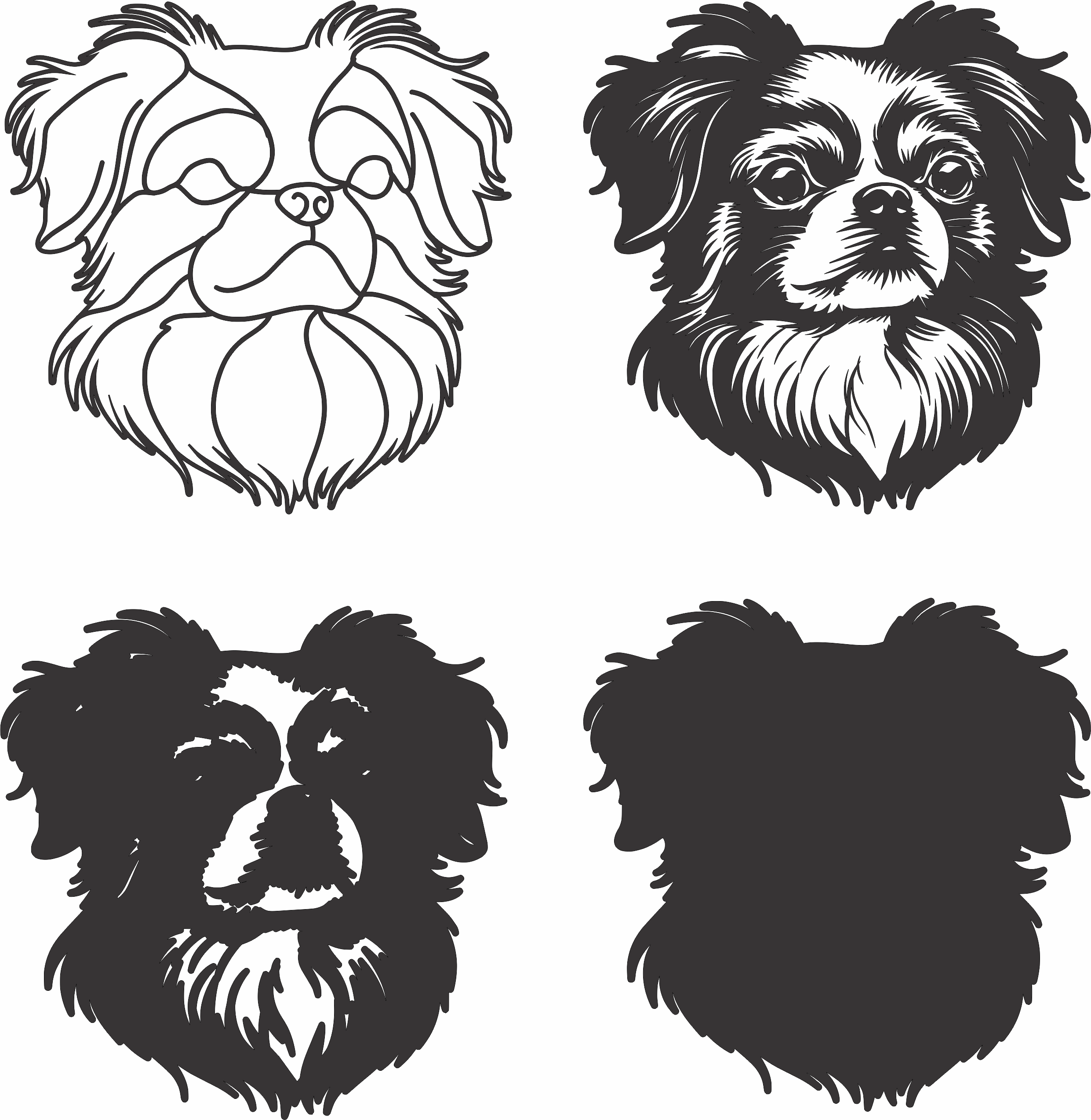 imagem do arquivo vetor para download Vetor de cão Japanese Chin