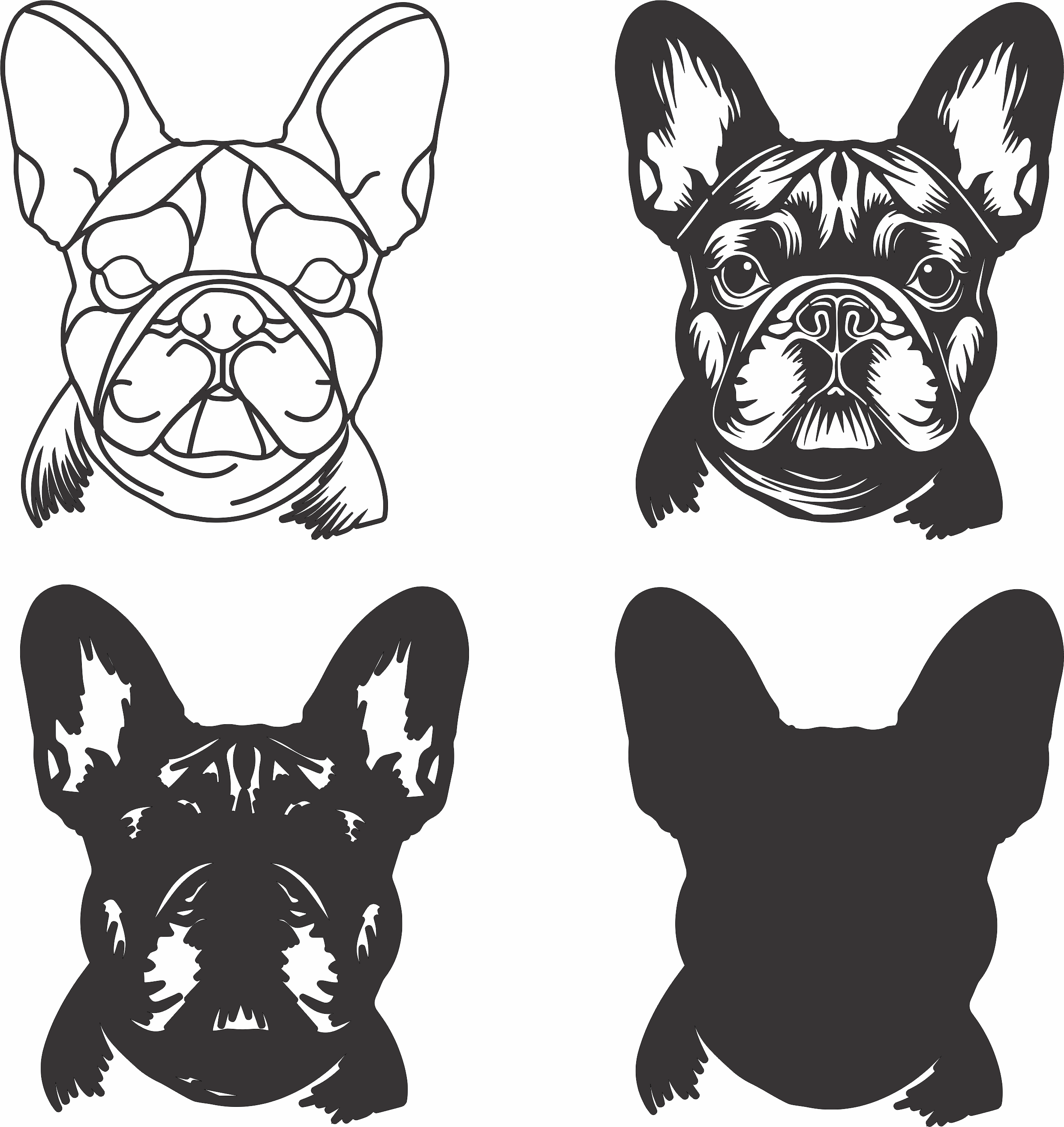 imagem do arquivo vetor para download Vetor de cão french bulldog2