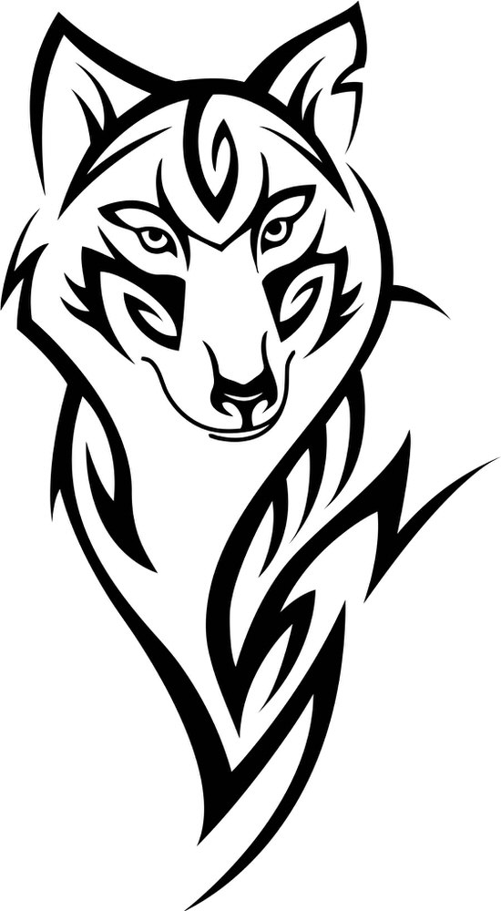 imagem do arquivo vetor para download Vetor de tatuagem de cabeça lobo