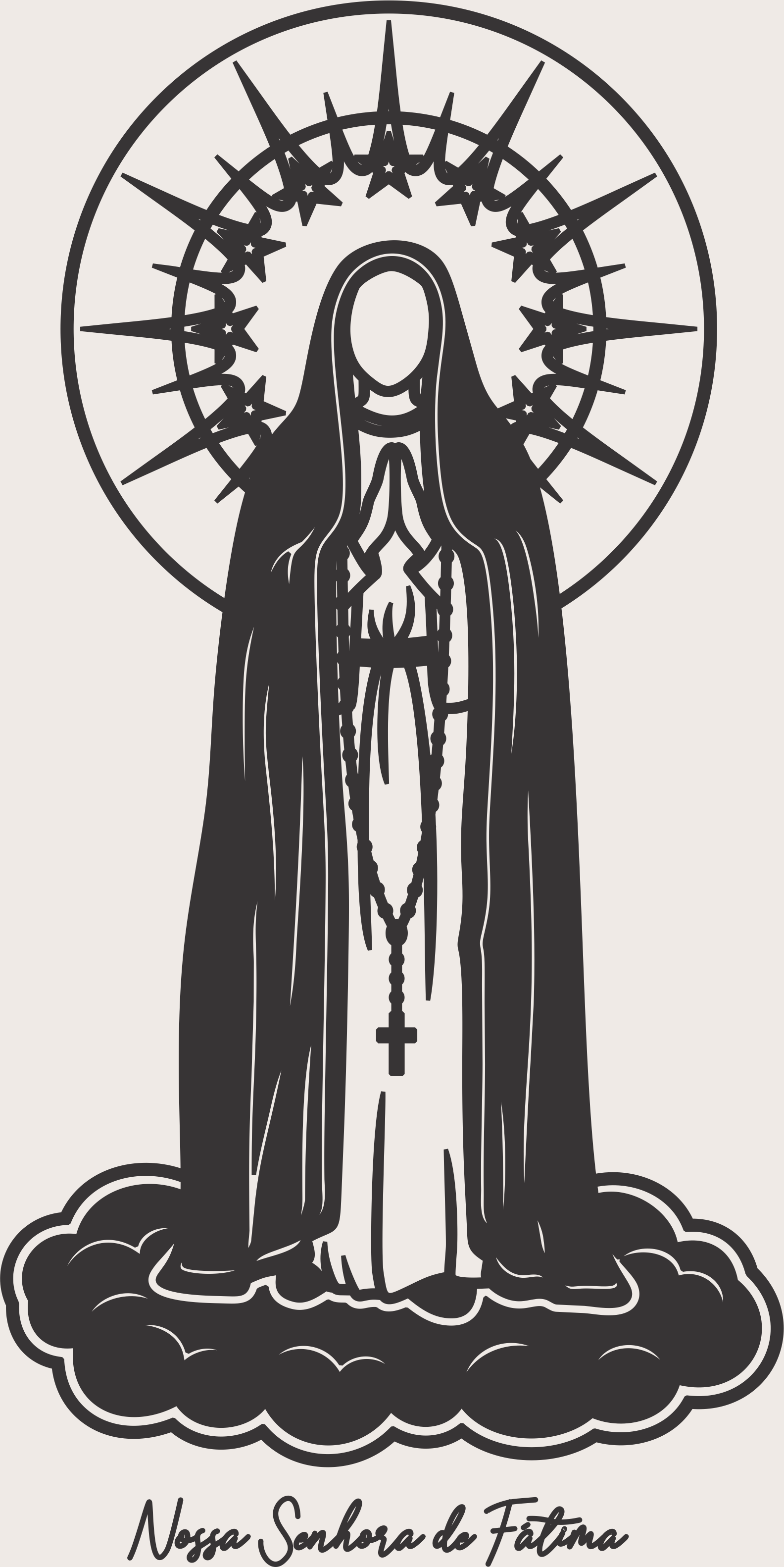 imagem do arquivo vetor para download Vetor decorativo religioso Nossa Senhora de Fátima