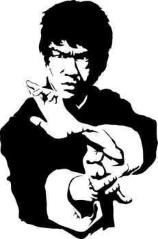 imagem do arquivo vetor para download Vetor preto e branco de Bruce Lee