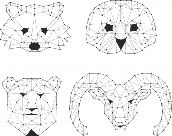 imagem do arquivo vetor para download Vetores de polígonos de animais