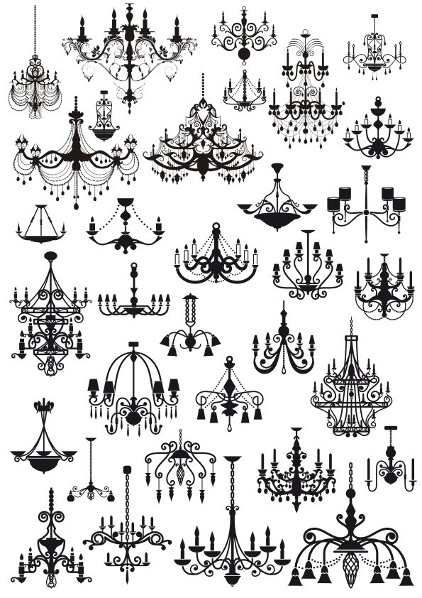 imagem do arquivo vetor para download Vetores de silhueta de candelabro