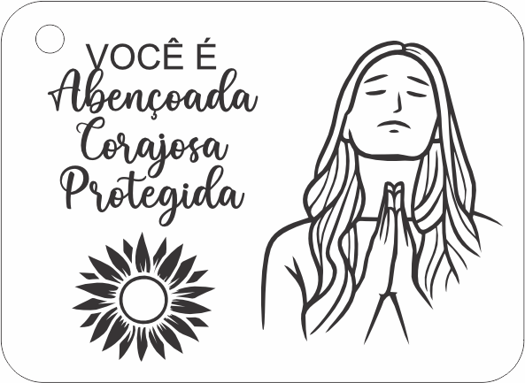 imagem do arquivo vetor para download Você é Abençoada Chaveiro Mimo Mdf