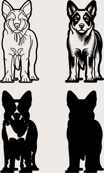imagem do arquivo vetor para download Boiadeiro Australiano em camadas decorativo
