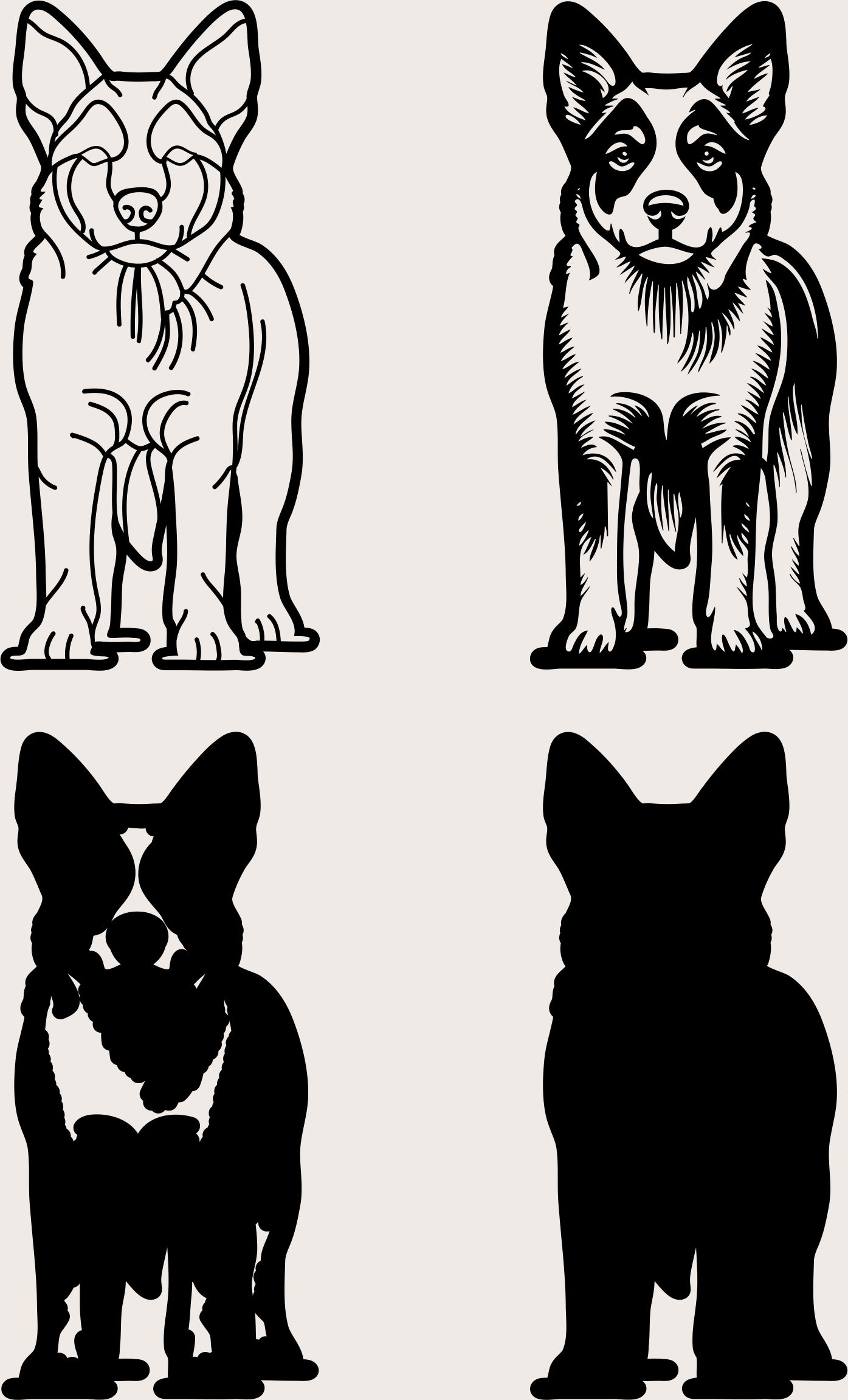 imagem do arquivo vetor para download Boiadeiro Australiano em camadas decorativo