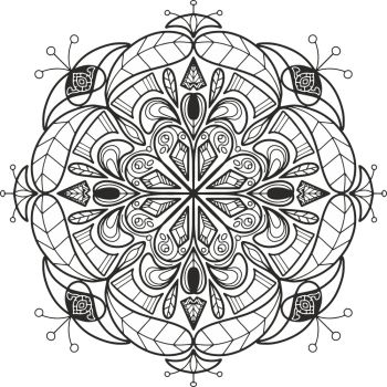 imagem do arquivo vetor para download  Design Floral Mandala Para Corte a Laser