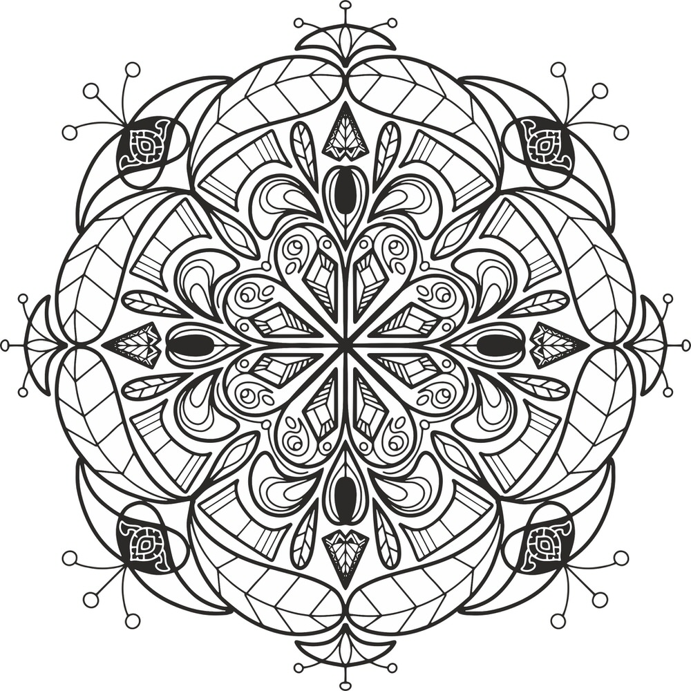 imagem do arquivo vetor para download  Design Floral Mandala Para Corte a Laser