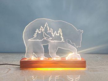 imagem do arquivo vetor para download  Luminária de Mesa de Urso de Acrílico