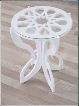 imagem do arquivo vetor para download  Mesa de Café de Madeira Cortada a Laser 