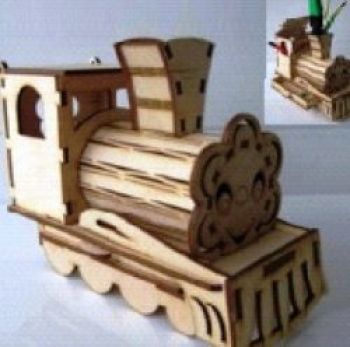 imagem do arquivo vetor para download Porta Caneta Trem para Corte a Laser