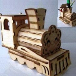 imagem do arquivo vetor para download Porta Caneta Trem para Corte a Laser