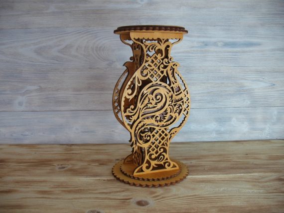 imagem do arquivo vetor para download  Suporte de madeira para vaso decorativo 