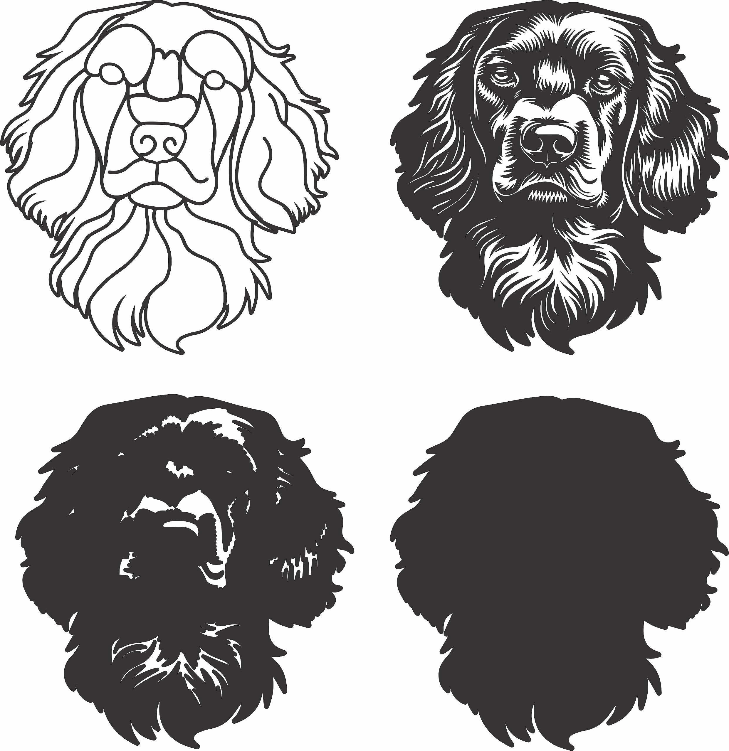 imagem do arquivo vetor para download Vetor de cão Field Spaniel