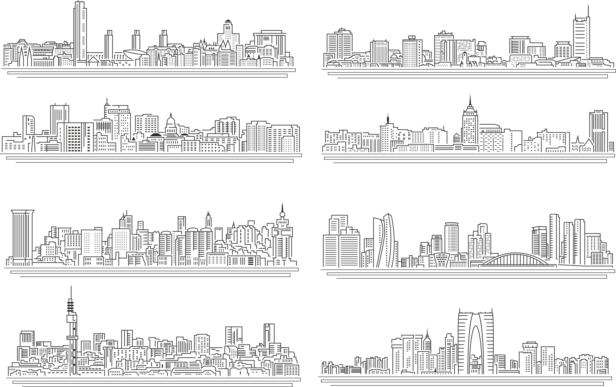 imagem do arquivo vetor para download Conjunto de estruturas de Cidades